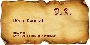 Dósa Konrád névjegykártya